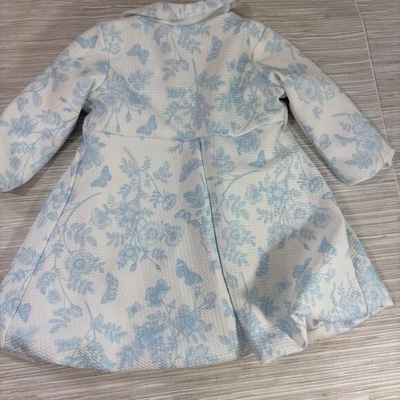 NANETTE BABY 3-6 MONTHS Infant cottage core coat with bows white + blue EUC - Picture 3 of 3